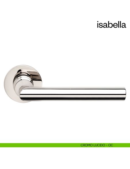 Maniglia per porta Isabella dnd Handles con rosetta fine cromo lucido
