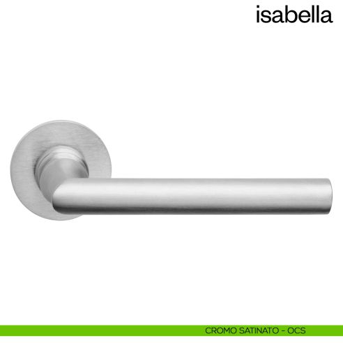 Maniglia per porta Isabella dnd Handles con rosetta fine cromo satinato