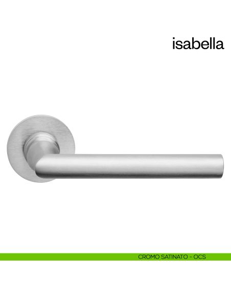 Maniglia per porta Isabella dnd Handles con rosetta fine cromo satinato
