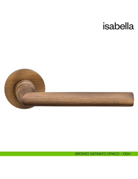 Maniglia per porta Isabella dnd Handles con rosetta fine bronzo satinato opaco