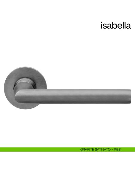 Maniglia per porta Isabella dnd Handles con rosetta fine grafite satinato