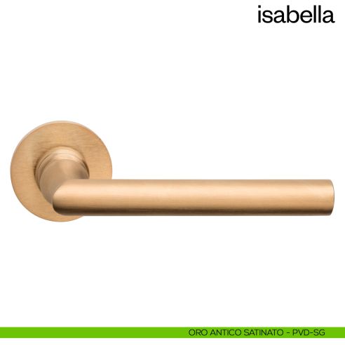 Maniglia per porta Isabella dnd Handles con rosetta fine oro antico satinato