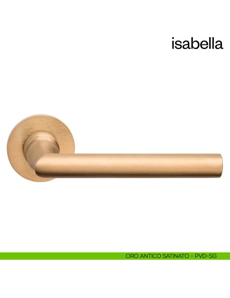 Maniglia per porta Isabella dnd Handles con rosetta fine oro antico satinato