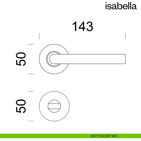 Maniglia per porta Isabella dnd Handles con rosetta fine nottolino wc