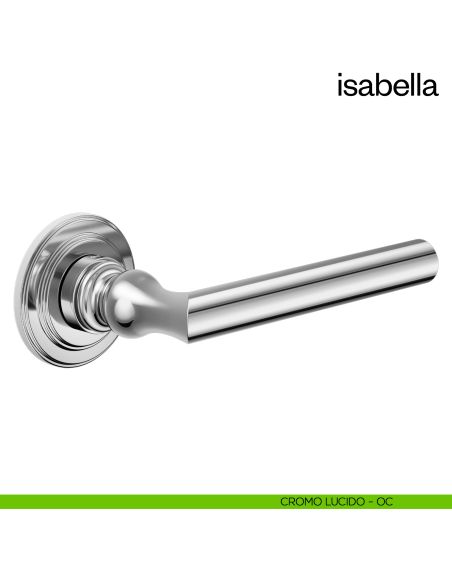Maniglia per porta Isabella dnd Handles con rosetta artistica cromo lucido