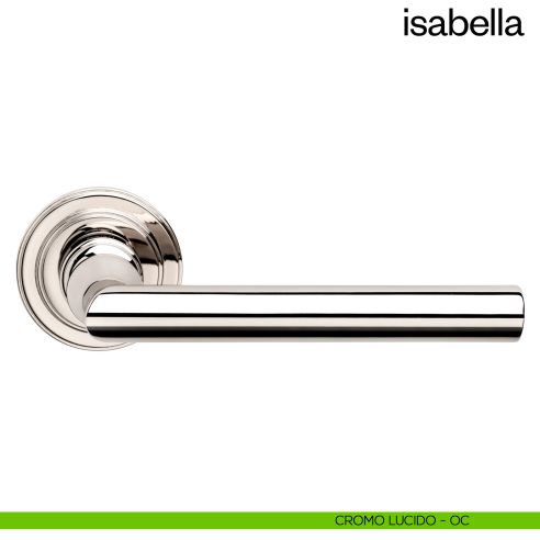 Maniglia per porta Isabella dnd Handles con rosetta artistica cromo lucido