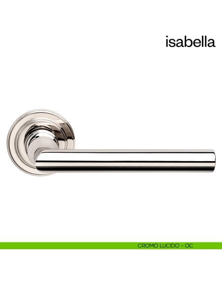 Maniglia per porta Isabella dnd Handles con rosetta artistica cromo lucido