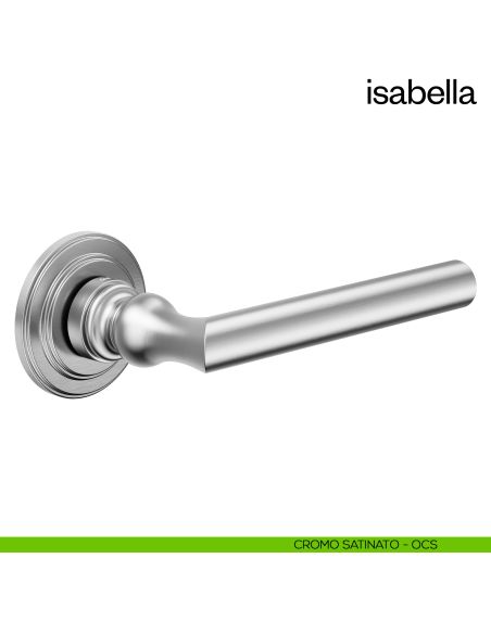 Maniglia per porta Isabella dnd Handles con rosetta artistica cromo satinato