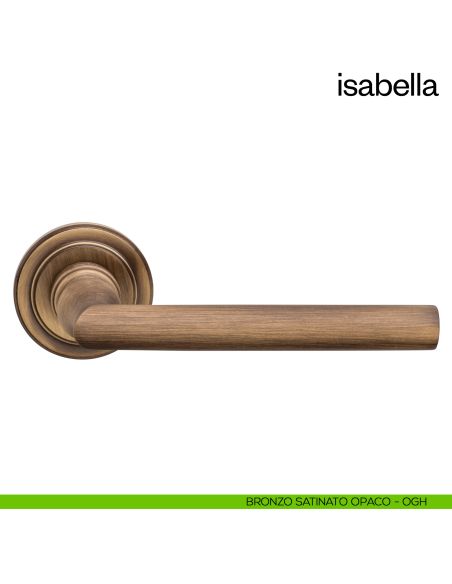 Maniglia per porta Isabella dnd Handles con rosetta artistica bronzo satinato opaco