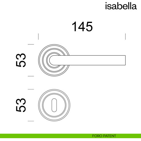 Maniglia per porta Isabella dnd Handles con rosetta artistica foro patent