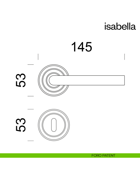 Maniglia per porta Isabella dnd Handles con rosetta artistica foro patent