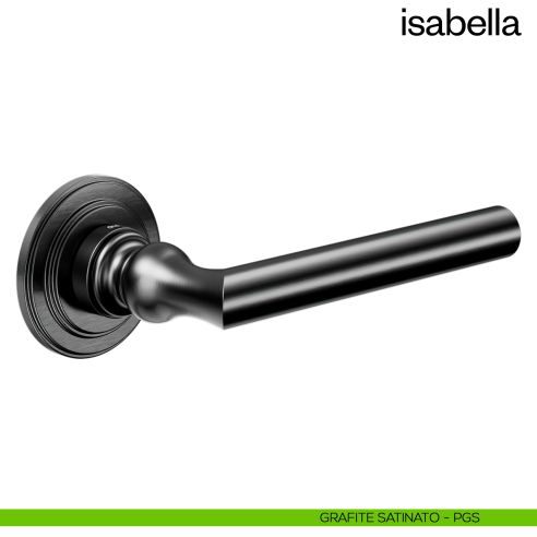 Maniglia per porta Isabella dnd Handles con rosetta artistica grafite satinato