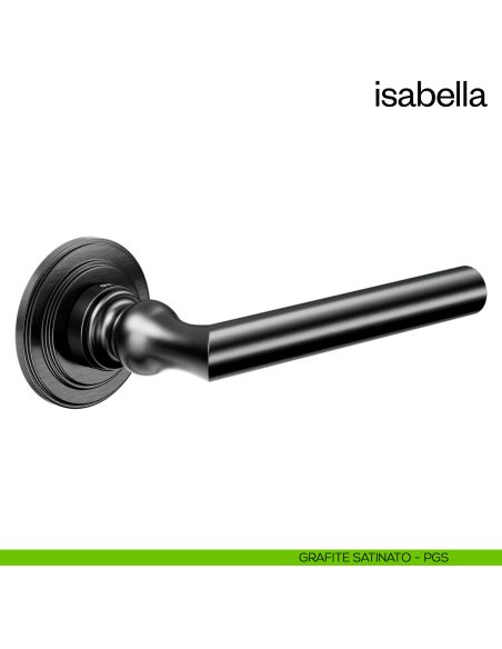 Maniglia per porta Isabella dnd Handles con rosetta artistica grafite satinato