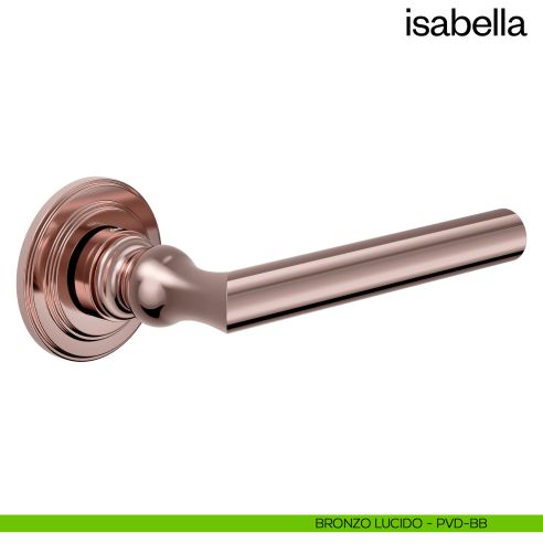 Maniglia per porta Isabella dnd Handles con rosetta artistica bronzo lucido