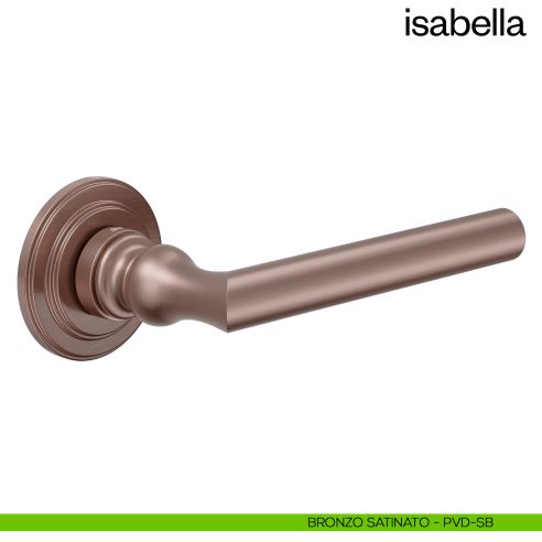Maniglia per porta Isabella dnd Handles con rosetta artistica bronzo satinato