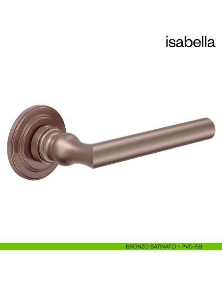 Maniglia per porta Isabella dnd Handles con rosetta artistica bronzo satinato