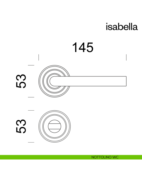 Maniglia per porta Isabella dnd Handles con rosetta artistica nottolino wc
