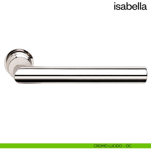 Maniglia per porta Isabella dnd handles con rosetta minimale Unico cromo lucido