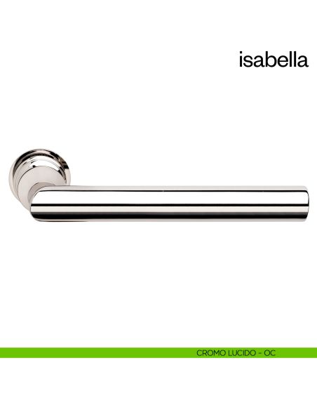 Maniglia per porta Isabella dnd handles con rosetta minimale Unico cromo lucido
