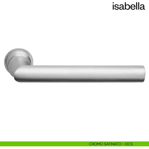 Maniglia per porta Isabella dnd handles con rosetta minimale Unico cromo satinato