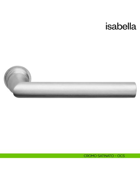 Maniglia per porta Isabella dnd handles con rosetta minimale Unico cromo satinato