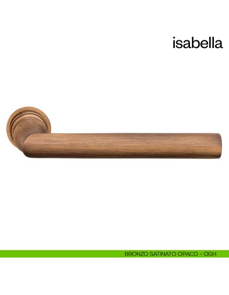 Maniglia per porta Isabella dnd handles con rosetta minimale Unico bronzo satinato opaco