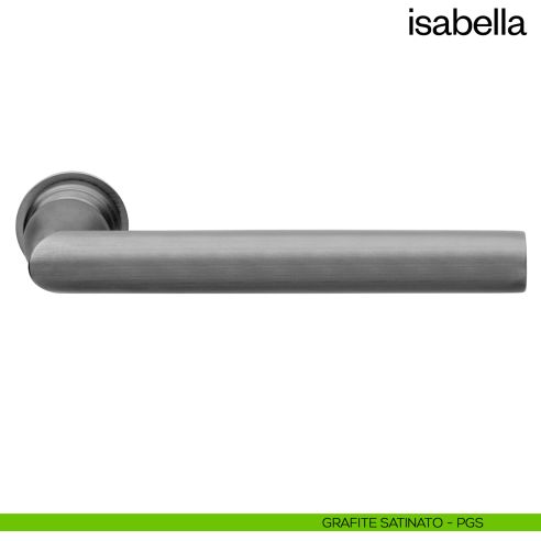 Maniglia per porta Isabella dnd handles con rosetta minimale Unico pvd grafite satinato