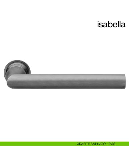 Maniglia per porta Isabella dnd handles con rosetta minimale Unico pvd grafite satinato