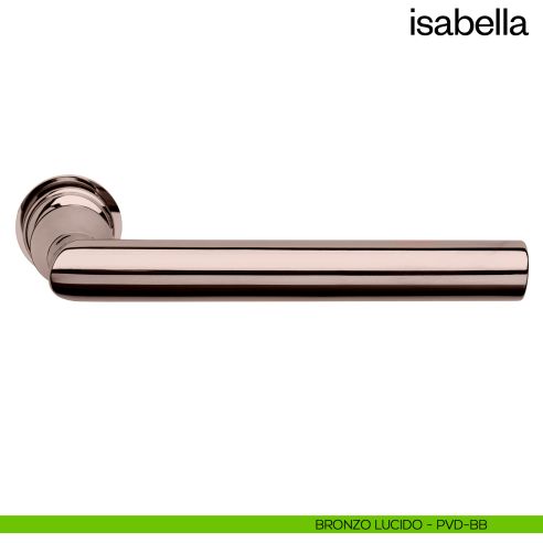 Maniglia per porta Isabella dnd handles con rosetta minimale Unico bronzo lucido