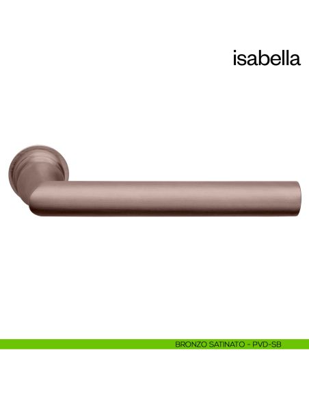Maniglia per porta Isabella dnd handles con rosetta minimale Unico bronzo satinato