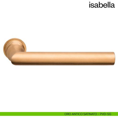 Maniglia per porta Isabella dnd handles con rosetta minimale Unico pvd oro antico satinato