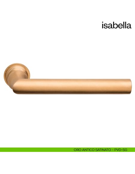 Maniglia per porta Isabella dnd handles con rosetta minimale Unico pvd oro antico satinato