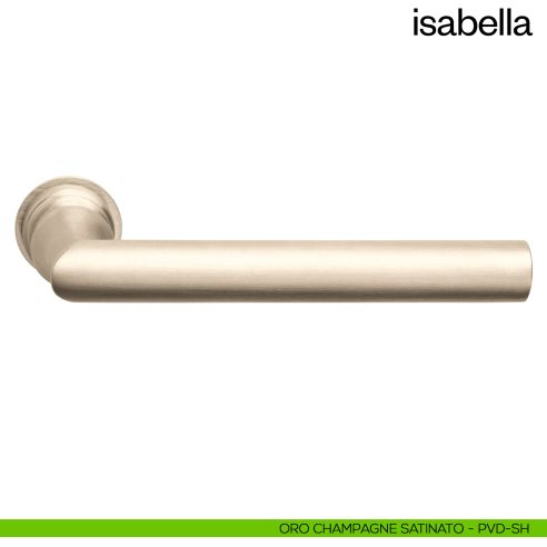 Maniglia per porta Isabella dnd handles con rosetta minimale Unico oro champagne satinato