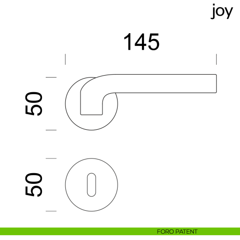 Maniglia per porta Joy dnd Handles foro patent