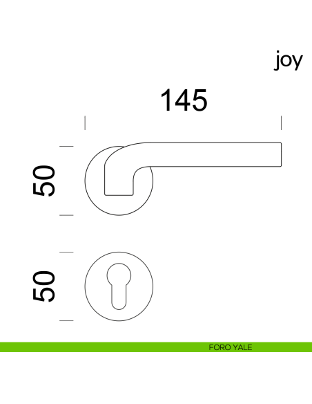 Maniglia per porta Joy dnd Handles foro yale