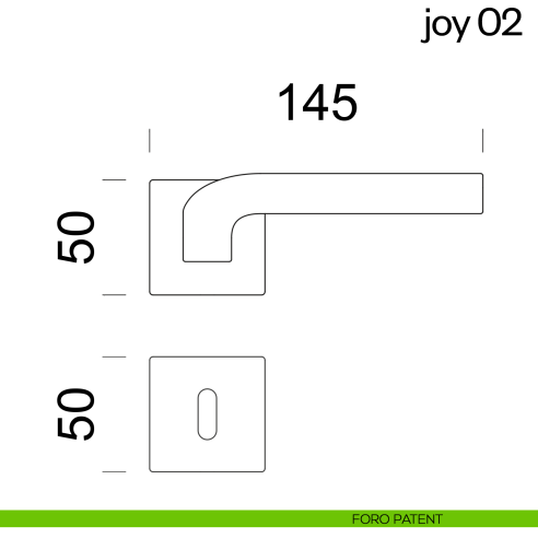 Maniglia per porta Joy 02 dnd Handles foro patent