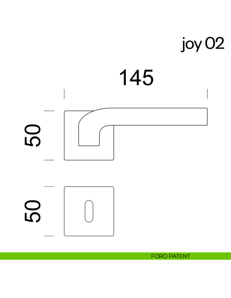 Maniglia per porta Joy 02 dnd Handles foro patent