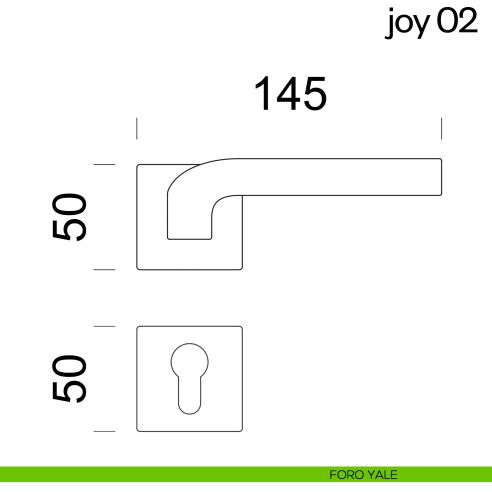 Maniglia per porta Joy 02 dnd Handles foro yale