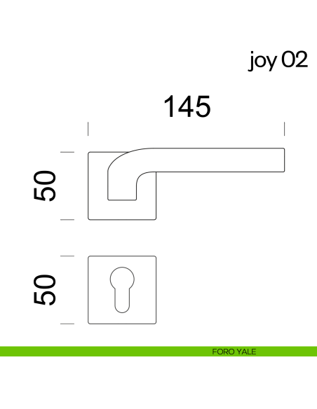 Maniglia per porta Joy 02 dnd Handles foro yale