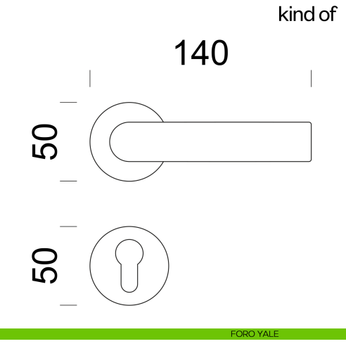 Maniglia per porta Kind of dnd Handles foro yale