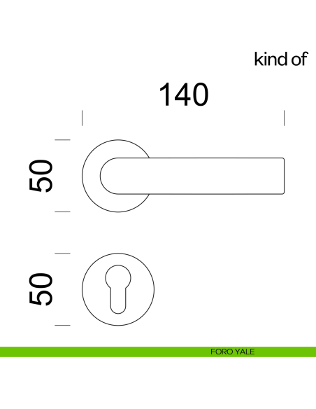 Maniglia per porta Kind of dnd Handles foro yale