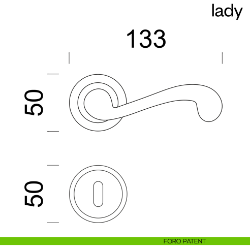 Maniglia per porta Lady dnd Handles foro patent