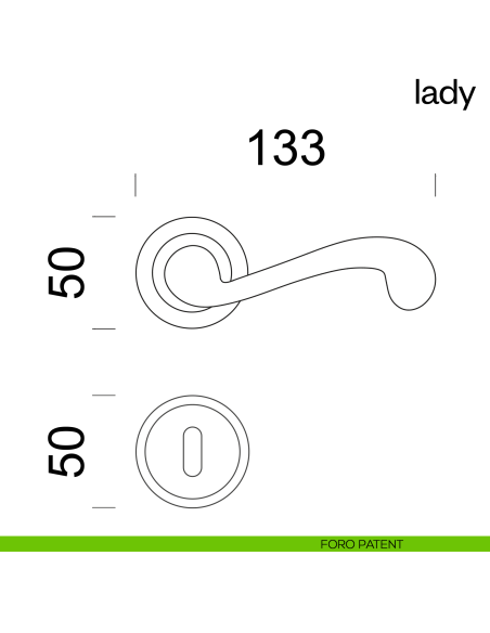 Maniglia per porta Lady dnd Handles foro patent