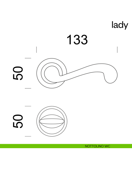 Maniglia per porta Lady dnd Handles nottolino wc