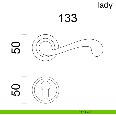 Maniglia per porta Lady dnd Handles foro yale