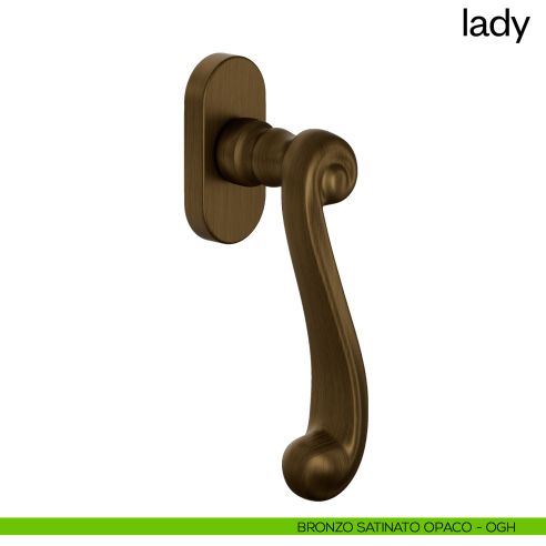 Maniglia per finestra martellina DK Lady dnd Handles bronzo satinato opaco