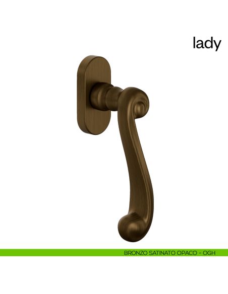 Maniglia per finestra martellina DK Lady dnd Handles bronzo satinato opaco