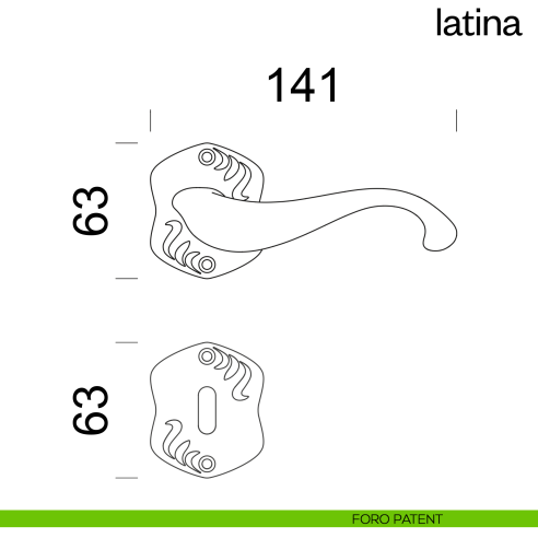 Maniglia per porta Latina dnd Handles foro patent