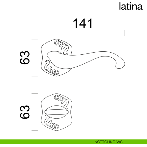 Maniglia per porta Latina dnd Handles nottolino wc