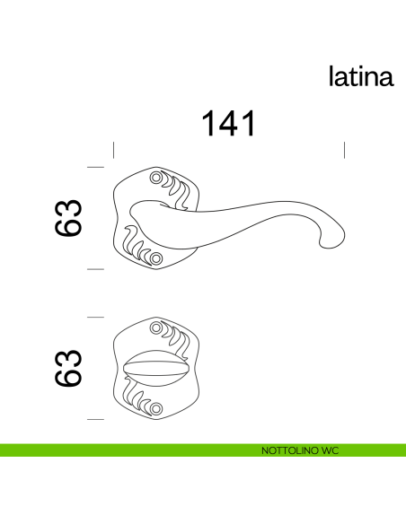 Maniglia per porta Latina dnd Handles nottolino wc